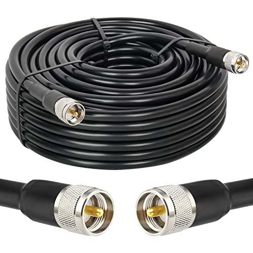 MOOKEERF - MOOKEERF CB Coax Cable - RG213 UHF Male to Male 100FT Low Loss RG-213 UHF Cable for Ham Radio/VHF Radio/SWR Meter/Antenna Analyzer