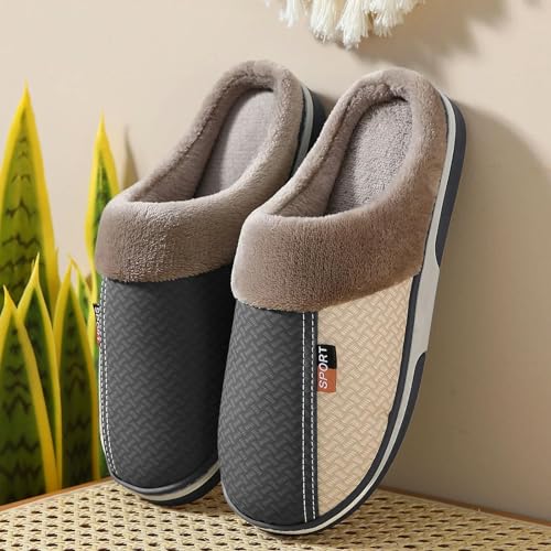 Pantoufles de maison chaudes pour hommes avec semelle d'extérieur - 4
