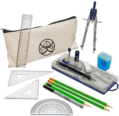 Ferocious Viking Products 16 Piece Geometry School Set With Quality Compass