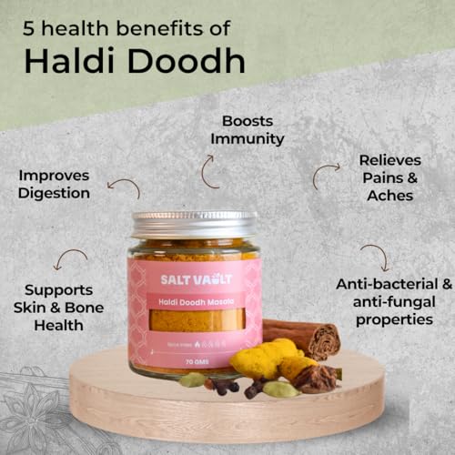 Image of Salt Vault Haldi Doodh Masala (50g) | Golden Milk Blend with Lakadong Turmeric and warming spices | 100% Chemical-free, Farm-Sourced Spices | No Preservatives, No Adulteration | Zero Sugar | Immunity Booster, Anti-Inflammatory, Sleep Support