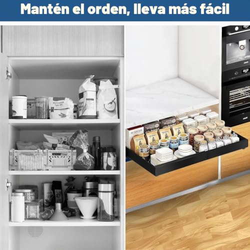 Cajón extraíble cocina ajustable para disfrutar de un almacenamiento cómodo 6