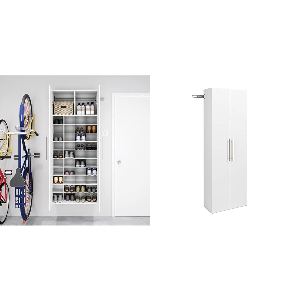 View 1 of **MISSING BOXES, PARTS ONLY**Prepac HangUps 30" Shoe Storage Cabinet, Cabinet Wall Mount, Wall Cabinet Storage for Shoes with 40 Cubbies, Ideal for Utility Room, Garage and Bedroom, 30" W x 72" H x 16" D, White