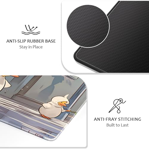 Image of Auhoahsil Ultra Large Gaming Mousepad, XXL Extended Full Size Desktop Matt for Keyboard, Laptop & Computer, 35.5 x 15.7 in, Anime Cute Ducks