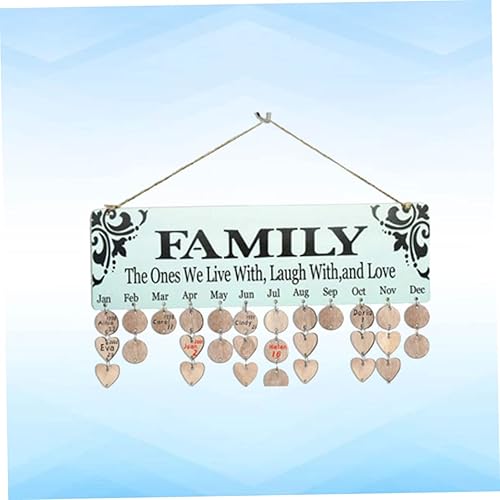 Miniatura 9 de VILLCASE Calendars Memorial Plaque Birthday Reminder Plaque Wooden Birthday Calendar Captain Bands Wooden Calendar Birthday Calendar Reminder Family