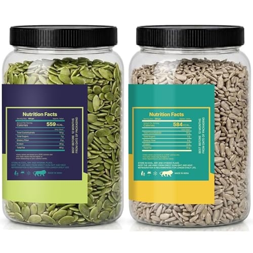 Image of LILA DRY FRUITS Seeds Combo Pack Pumpkin Sunflower Seed 100 g x 2 | Raw Mixed Seeds for Healthy Snacking, Smoothies, Salads, Breakfast & Daily Nutrition Perfect for Gifting