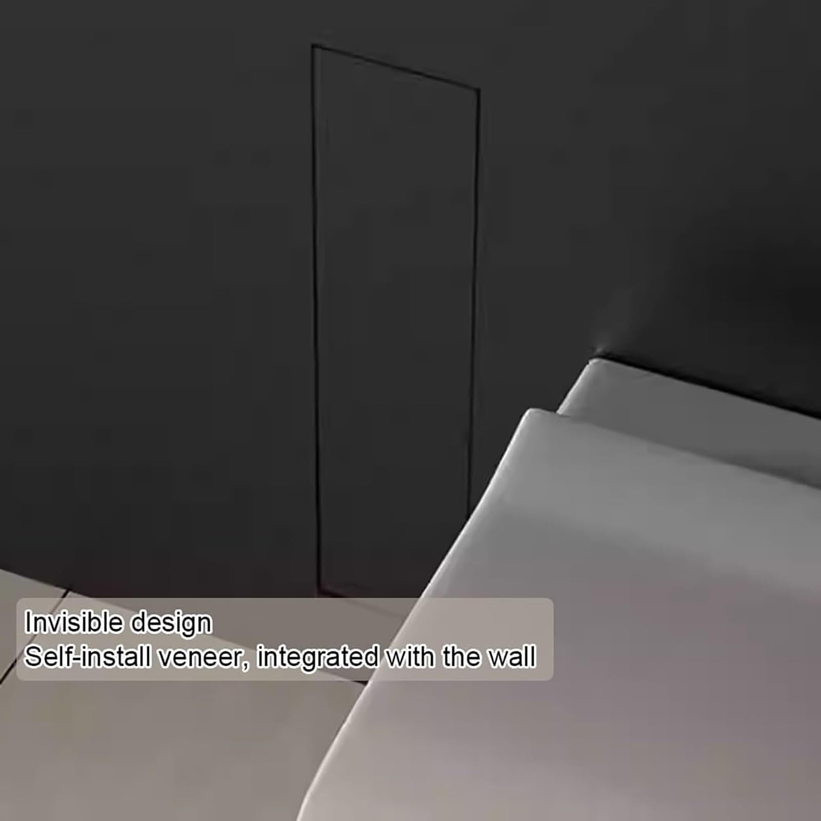 Portascopino da incasso in acciaio inox, design moderno invisibile per bagno, ideale per spazi e hotel contemporanei, portascopino da terra