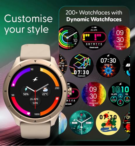 Image of Fastrack FR2 Smart Watch, 1.38 inch UltraVU HD Display, Blazing Fast UI, Working Crown, AI Voice Assistant, IP68 Water & Dust Resistant, Health Suite, BT Calling, Smartwatch for Men & Women (Blue)