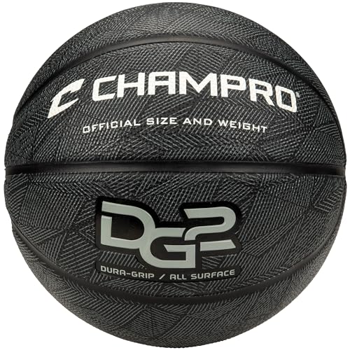 Ballon de basket Champro caoutchouc gris taille officielle pour un rebond parfait sans glisser