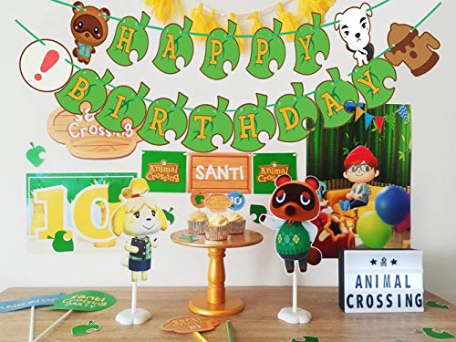 image for Animal Inspired Crossing Birthday Party Banner,Animals Crossing Theme 