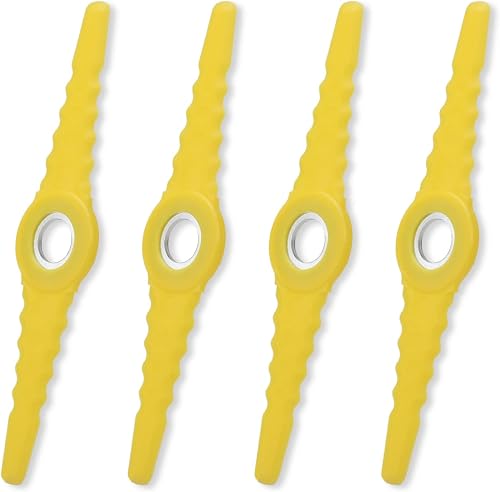 SB601RB Electric Trimmer Replacement Blade, for Sun Joe Sharper Electric Trimmer/Edger SB600E, SB601E, SB602E (Beware of Hard Metals and Rocks) 4 Pack Yellow