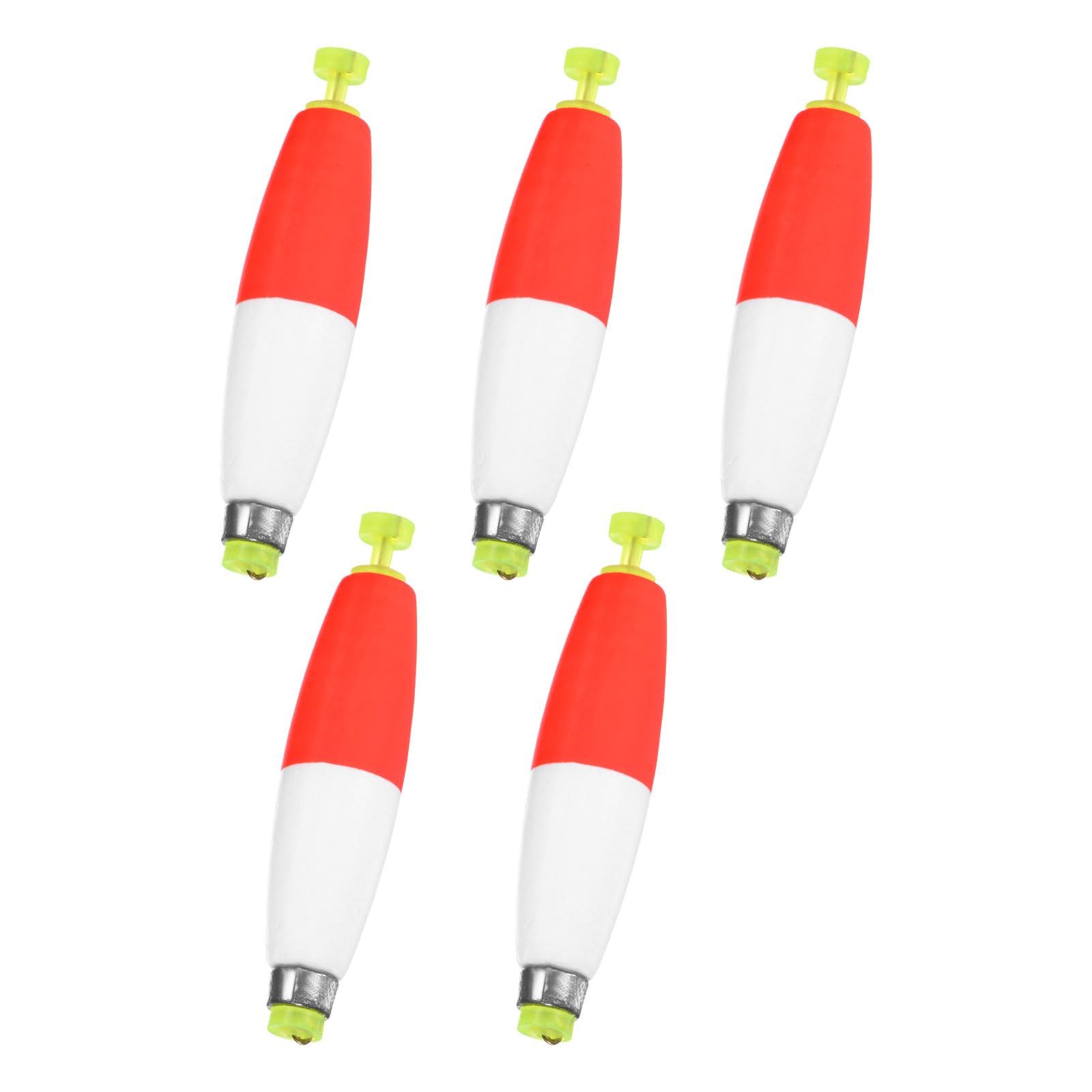 M METERXITY 5-Pack Fishing Bobbers Floats, 77mm EVA Foam Weighted Bobbers for Crappie/Bluegill/Trout Bass/Catfish, Clip-on Floats Slip Corks Floaters Strong Buoys [Red & White]