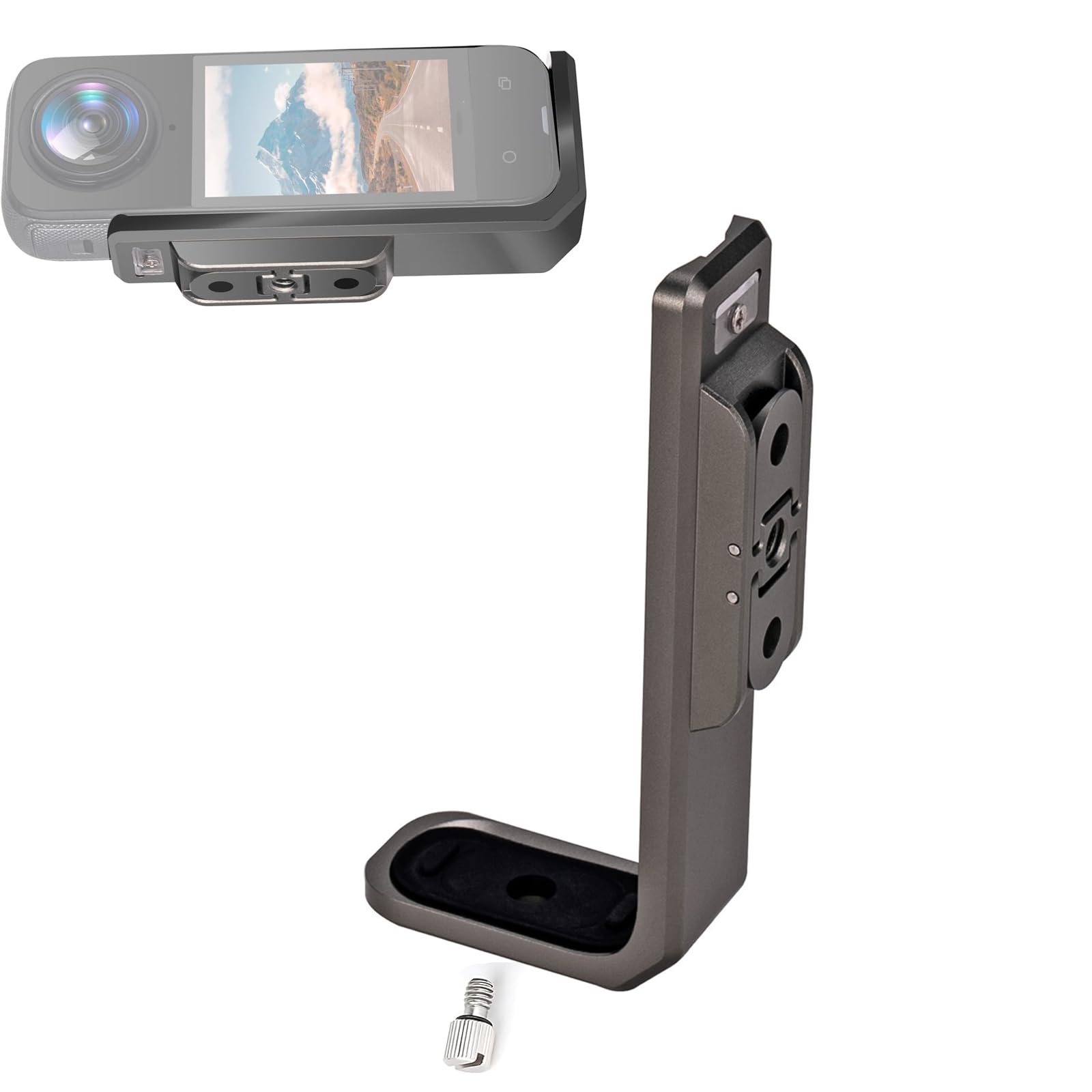 LICHIFIT Horizontal Mount Bracket for Insta360 X4 Action Camera Aluminum Alloy L Bracket 90 Degree Transverse Support Holder with 1/4" Screw Hole and
