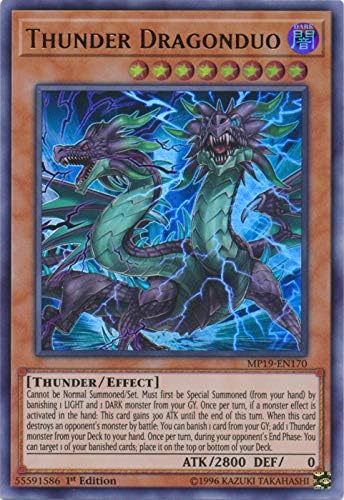 Miniatura 1 de Yu-Gi-Oh! - Thunder Dragonduo - MP19-EN170 - Ultra Raro - 1ª Edición - Mega Pack de lata de sarcófago dorado 2019