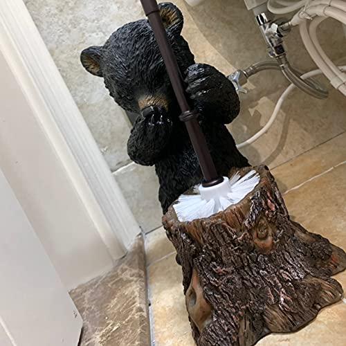Brosse WC design ours en résine durable avec manche long et tête remplaçable - 7