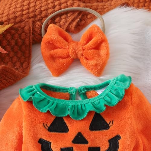 Newborn Baby Girl Christmas Dress Romper Pumpkin Gingerbread Jumpsuits Xmas Halloween Clothes Fall Winter Outfit4