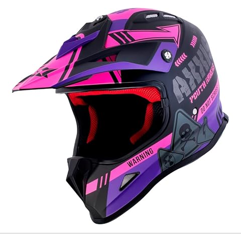 AXXIS Casco Moto of-Road Cross Trial Kids Niño/Niña Infantil MX-Kids Wolverine B8 Rosa Mate HOMOLOGADO (S) Cover