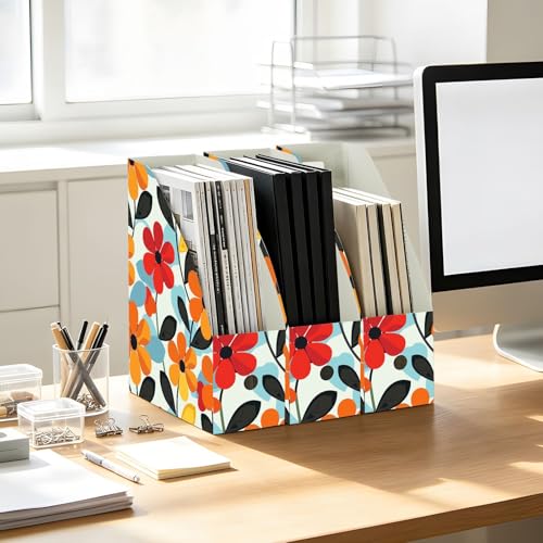 Lot de 6 classeurs pliables fleurs rétro 22,9x30,5 cm pour courrier de bureau