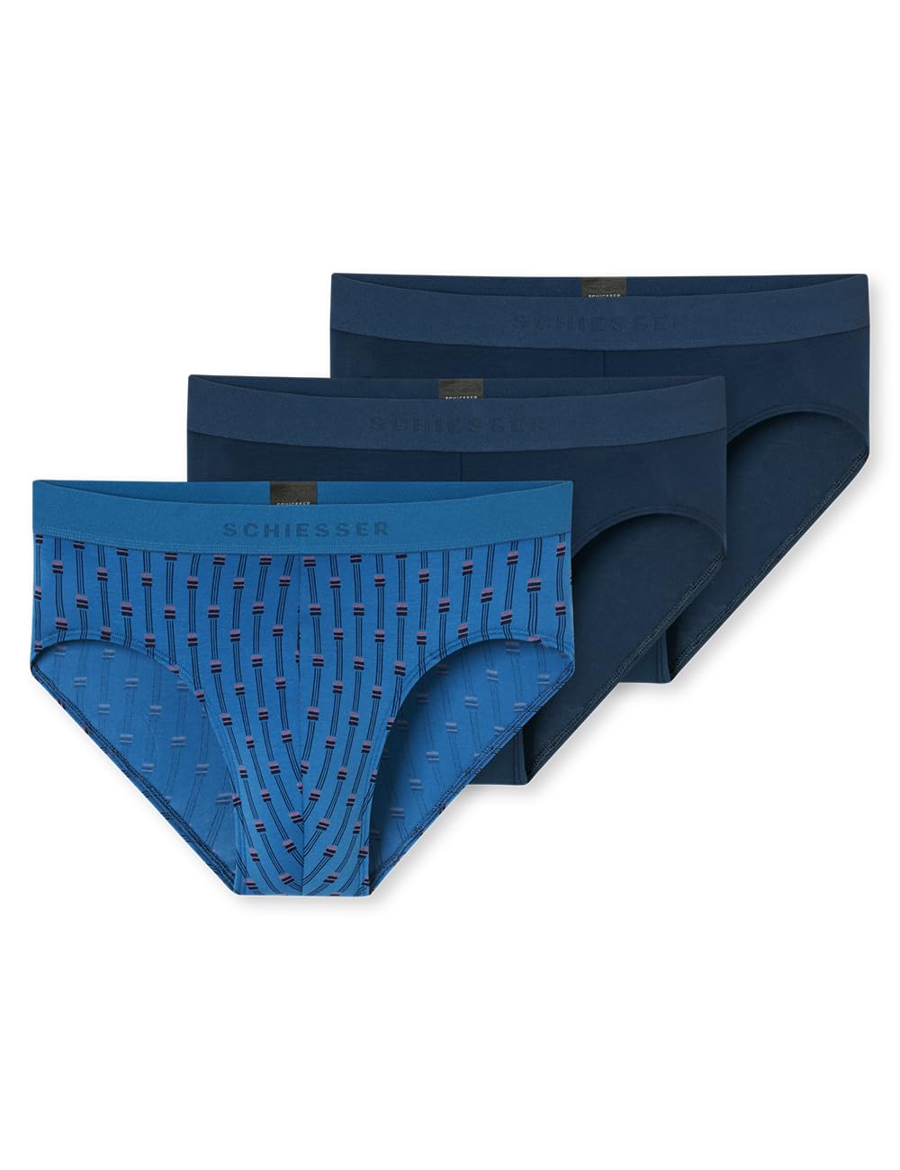 Schiesser Herren 3 Pack Slips Bio Baumwolle Multipack - 95/5 Organic