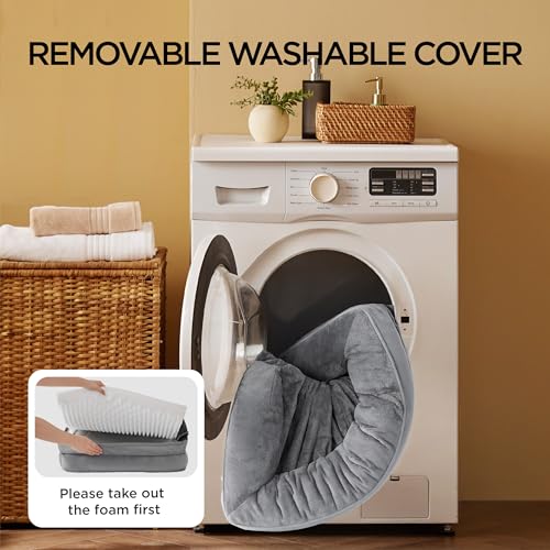 BEDSURE orthopädisches Hundebett Ergonomisches Hundesofa - 71x58 cm Hundecouch mit eierförmiger Kistenschaum für kleine Hunde, waschbar rutschfest Hundebetten, haselnussbraun