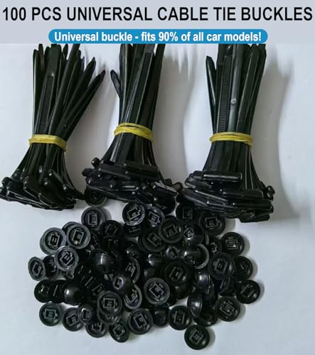 TAKONE 100 Stück universal Kabelbinder – schwere universal Kabelbinderschnalle aus Nylon – selbstsichernd vielseitiges Kunststoff-Kabelbinderwerkzeug,Geeignet für die tägliche Autopflege