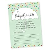 Baby Sprinkle / Baby Shower Invitation, Set of 20 Fill in the Blank Invitations - Invites for Boy Girl Shower, Siblings, Second kid