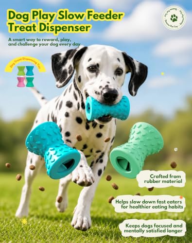 Treat Dispensing Dog Chew Toy, Puzzle Feeder Toy for Teething Puppy-Blue — view 3