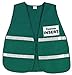 MCR Safety ICV208 Incident Command Polyester/Cotton Safety Vest with 1-Inch White Reflective Stripe, Green