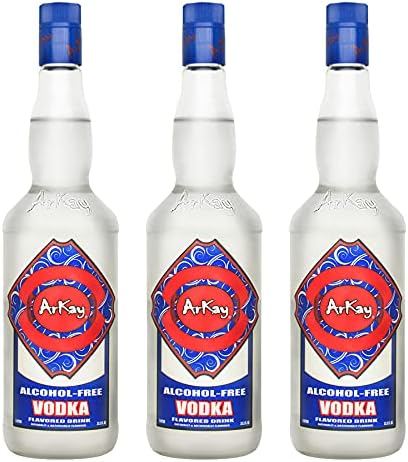 ArKay Alcohol Free Vodka Flavored Drink - Vodka Substitute - Since 2011-3 x 33.3 FL OZ Bottle Case
