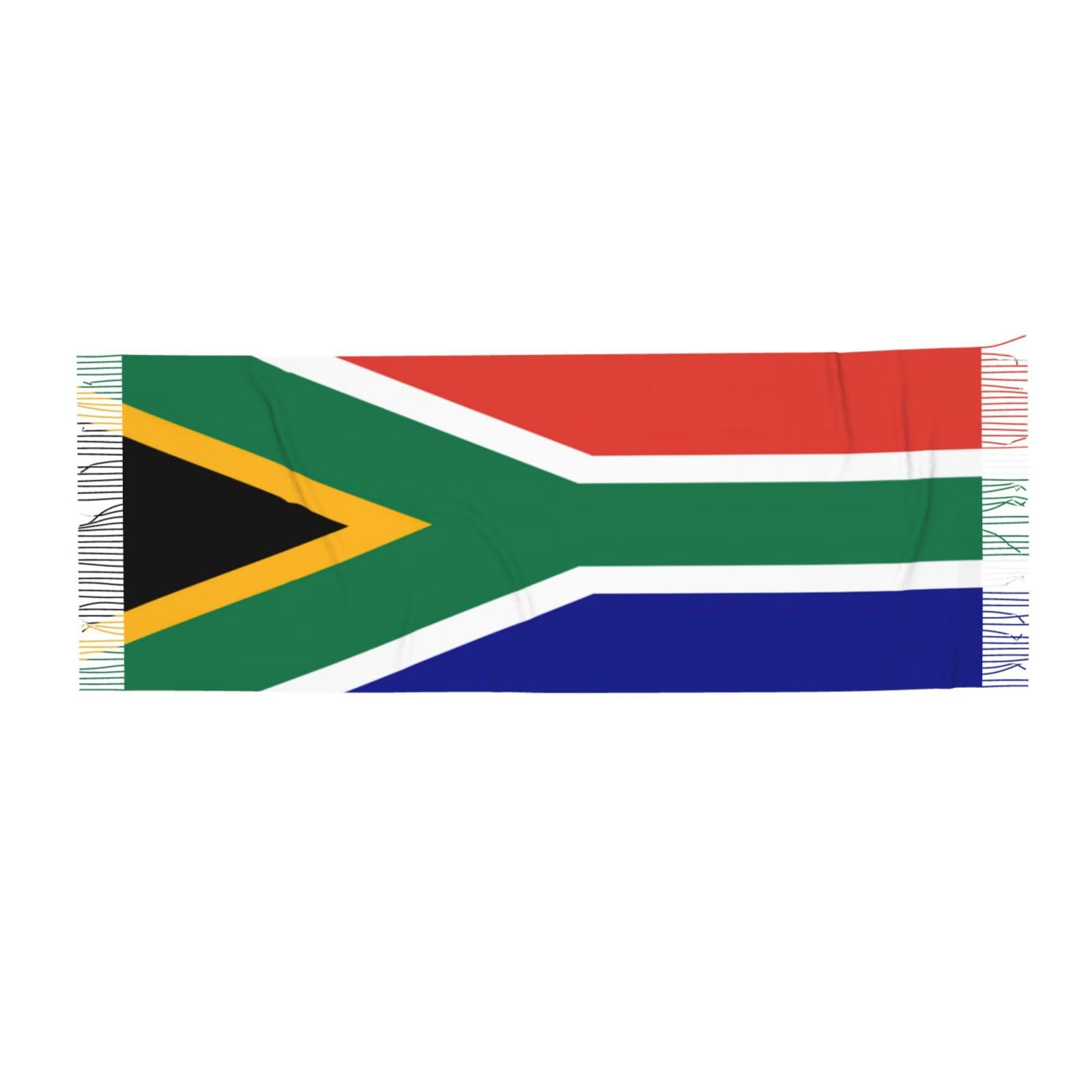 BSKGOHP Polyester Shawl South African Flag Print Scarfs For Women Scarf Fall Winter Fashion Fringed Shawl Warm Scarves