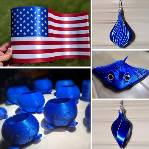 Image of Geeetech Metal Shine Filament 1.75mm for 3D Printer, Silk PLA 1kg (2.2lbs) Spool, Metallic Royal Blue 3D Printing Filament, Dimensional Accuracy + /- 0.02 mm