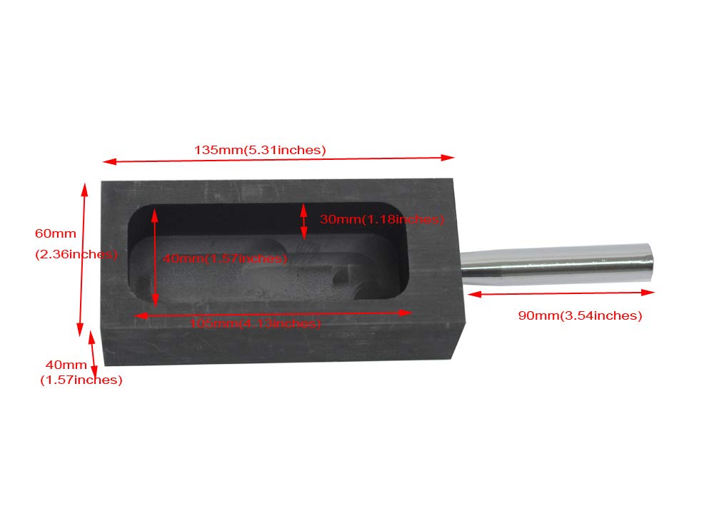 LLF Moule en graphite doré et argenté pour fondre le moulage avec barre en métal - 2kg