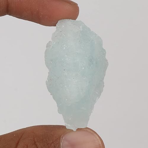 Miniatura 2 de GEMHUB 100.1 CT Natural AAA++ Quality Aqua Sky Aquamarine Certified Healing Crystal Rough Crystal for Decoration Purpose & Healing