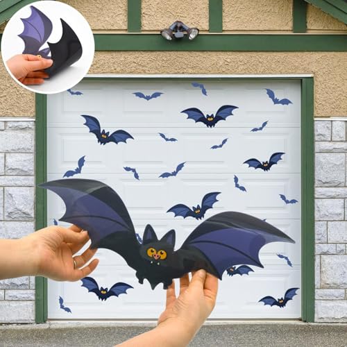 Vinilos de Halloween magnéticos e impermeables con siluetas de murciélago 7
