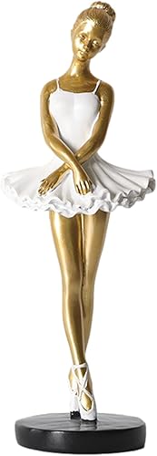 KSIEE Figuras de bailarina de 10.8 pulgadas, estatua de bailarina de ballet, escultura artística, figura de resina para decoración del hogar, adorno