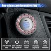 2 Piezas Anillo Decorativo de Flor con Cristal para Botón de Arranque del Auto, Rosa | Adorno de Cristal de Botón de Encendido, Accesorios de Interiores para Llave de Encendido 6