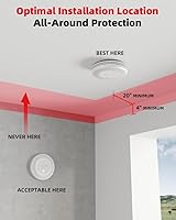 Vista 6 de 10-Year Sealed Battery 2-in-1 Smoke & Carbon Monoxide Detector Alarm CO & Smoke Alarm Detector with LED Warning Light Indicators & V-0