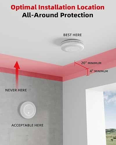 Miniatura 6 de Detector de humo y monóxido de carbono combinado de batería de 10 años, detector de CO 2 en 1 con LED brillante, para el hogar, garaje, RV, carcasa