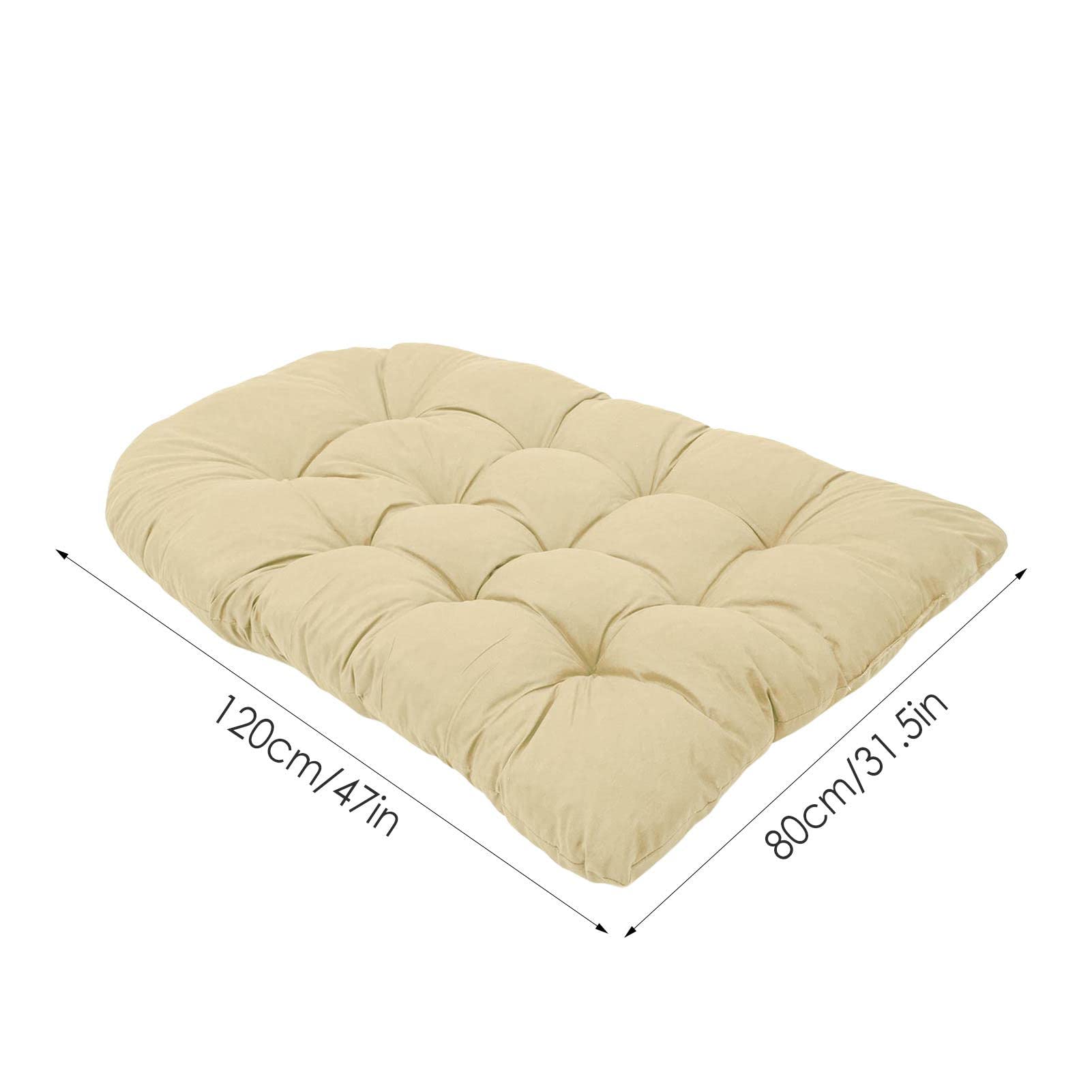 Silla colgante Cush 120 x 80 cm, impermeable y resistente a los rayos UV, cojín redondo para asiento y respaldo para silla de huevo, accesorios de hamaca de poliratán