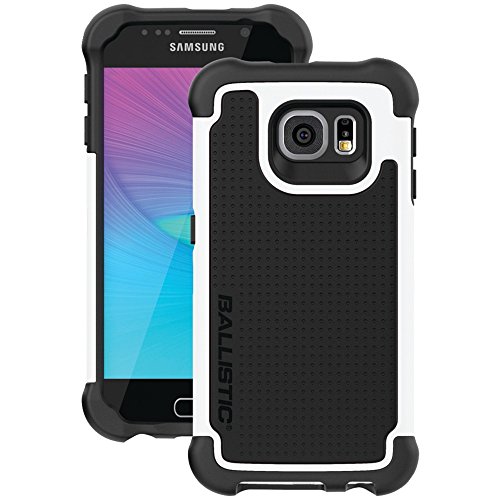 Ballistic Galaxy S6 Case [Tough Jacket ] Heavy Duty Six-sided Drop Protection [Black / White] 7ft Drop Test Certified Case, Rugged Protective Case for Samsung Galaxy S6