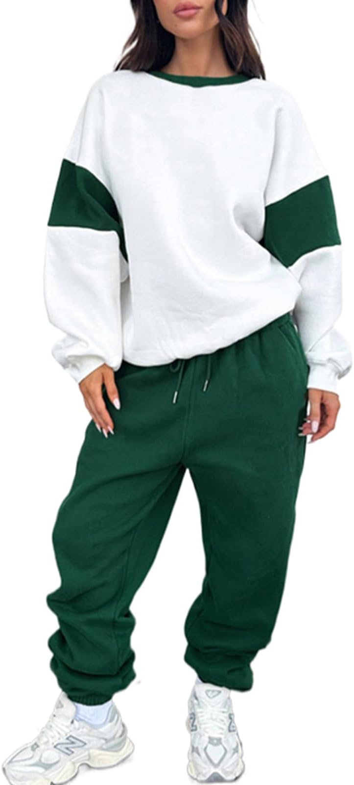 Angsuttc Sweatsuits for Women 2 Piece Jogger Sets Track Suit Cotton Pullover Top and Jogging Pants Outfits