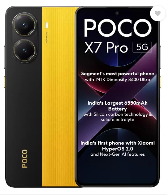 POCO X7 Pro 5G, Yellow (12GB, 256GB) : Amazon.in: Electronics
