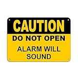 Caution Do Not Open Alarm Will Sound Security Sign Vinyl Sticker Decal 8"
