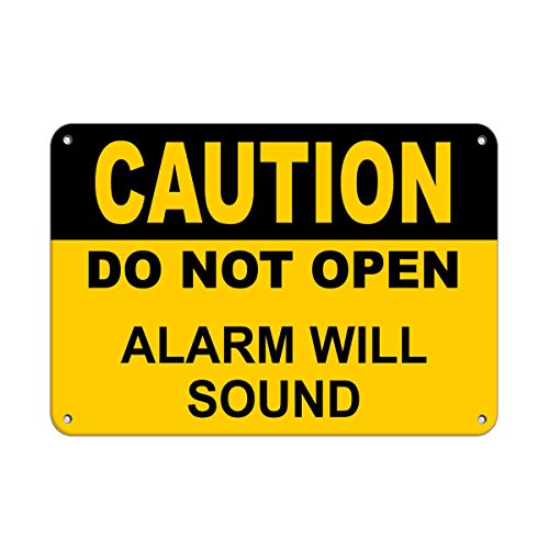 Caution Do Not Open Alarm Will Sound Security Sign Vinyl Sticker Decal 8" #TOP12