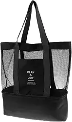 Bolsa de Praia Telada Verão Mar Piscina Piquinique com Compartimento Térmico