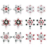 Snowflake Earrings for Women Girls Rhinestone Snowflake Stud Earrings Winter Holiday Earring Set Chr