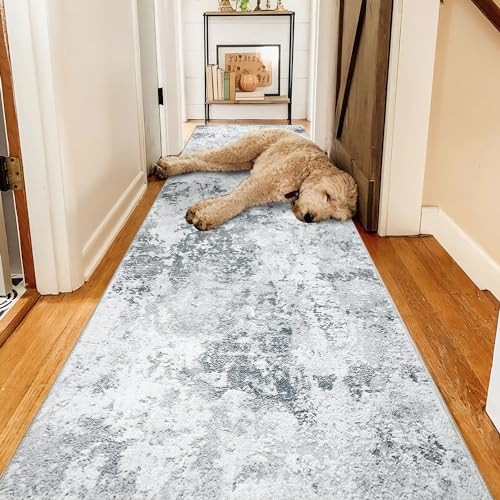 Homcomodar Abstract Runner Rug for Hallways 65x240cm Modern Rug Runners Faux Wool Carpet Runner for Kitchen Soft Bedroom Rug Non Shedding Throw Rugs for Bedroom Laundry Besides - Image 2