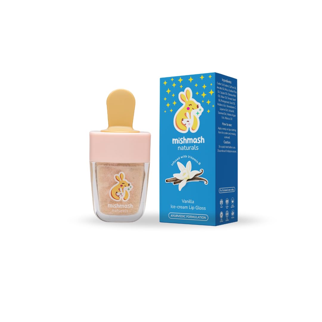 Magic Sparkle Vanilla Lip Gloss – Hydrating, Non-Sticky Lip Gloss for Kids, Preteens & Teens | High-Shine Lip Care with Hibiscus Oil & Mulberry Extract | 12 ml