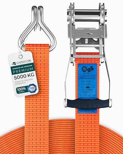 Sangle a cliquet CargoVA 5000 kg lot de 2 pour arrimage de camion