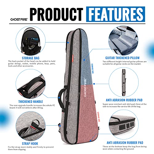 Ghostfire High-End Electric Guitar Gig Bag Super Thick Fit St/Tl ，Lp/Sg An Expansion Package Is Attached (Electric Guitar-Grey) #TOP1