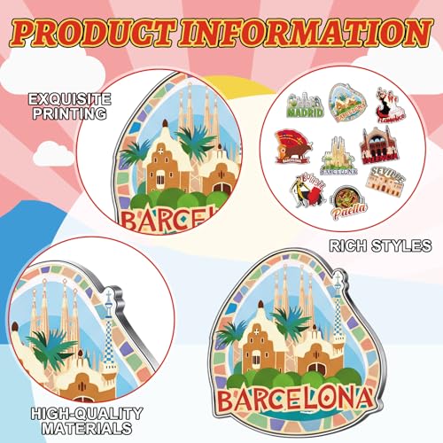 Imanes decorativos para nevera pack 18 piezas España miniatura 3